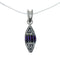 Southwest Needlepoint Magenta Turquoise Sterling Silver Box Chain Necklace Set JX129100